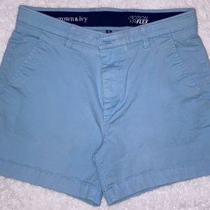 Crown & Ivy 5 inch chino short with motion flex baby blue (Mens 33)